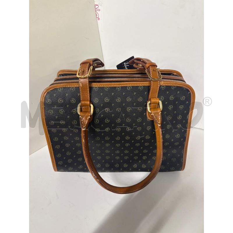 BORSA DONNA POLLINI NERA INSERTI CUOIO 2 MANICI BAULETTO | Mercatino dell'Usato Vinci - fraz. sovigliana 1