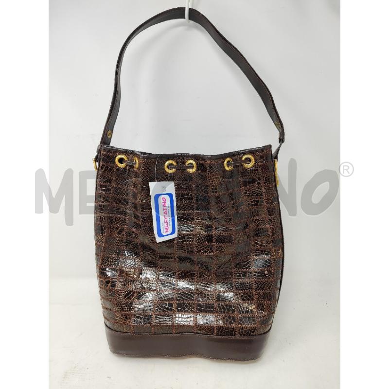 BORSA DONNA SECCHIELLO # PELLE MARRONE QUADRETTINI | Mercatino dell'Usato Vinci - fraz. sovigliana 1