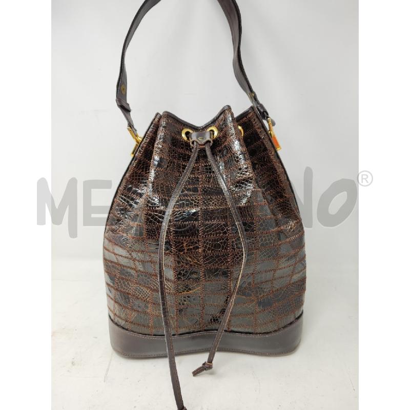 BORSA DONNA SECCHIELLO # PELLE MARRONE QUADRETTINI | Mercatino dell'Usato Vinci - fraz. sovigliana 2