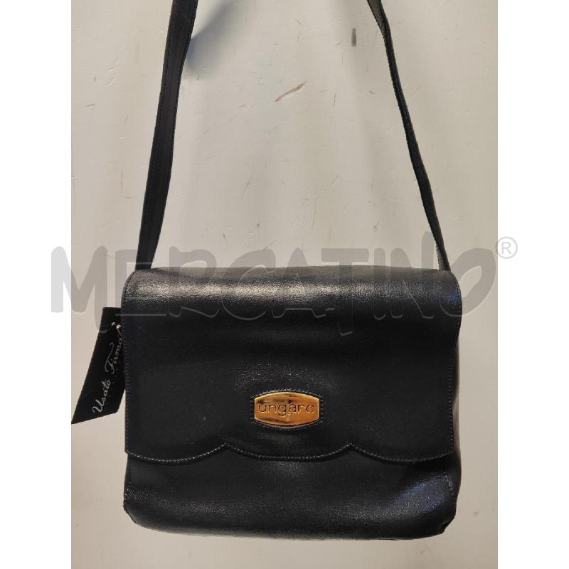 BORSA DONNA UNGARO PELLE NERA PATTA SMERLATA  | Mercatino dell'Usato Vinci - fraz. sovigliana 1