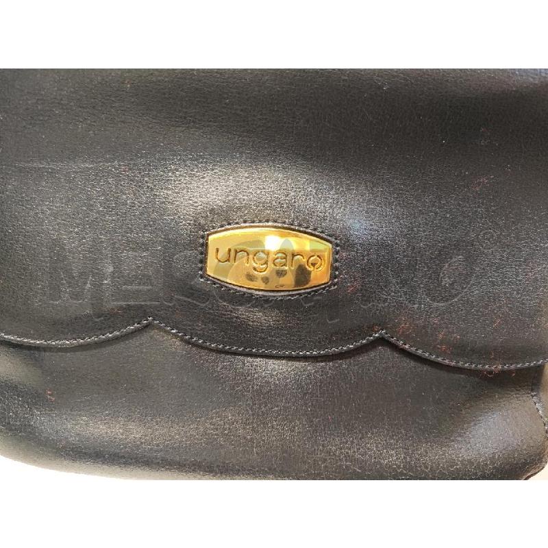 BORSA DONNA UNGARO PELLE NERA PATTA SMERLATA  | Mercatino dell'Usato Vinci - fraz. sovigliana 2