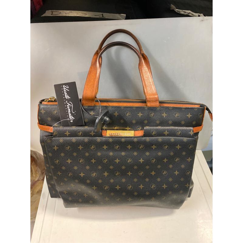 BORSA DONNA VALLEVERDE NERA A MANO MANICI PELLE MARRONE FORO FODERA INTERNA  ORIGINALE | Mercatino dell'Usato Vinci - fraz. sovigliana