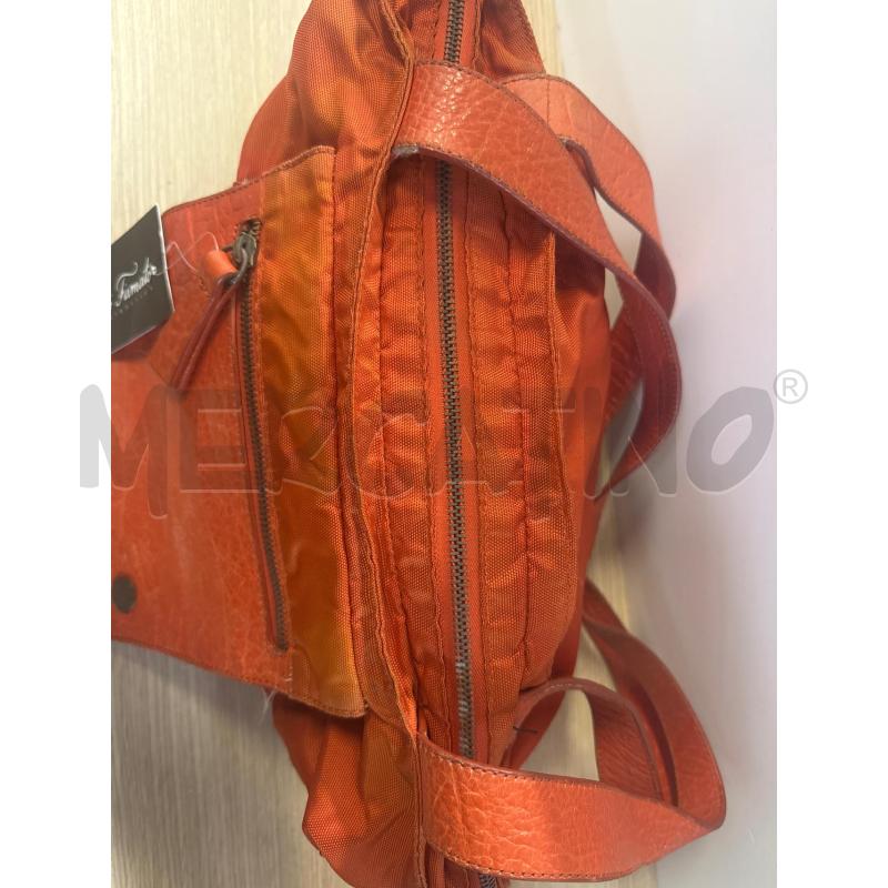 BORSA DONNA ZIPPO TESSUTO E INSERTI PELLE ARANCIO | Mercatino dell'Usato Vinci - fraz. sovigliana 2