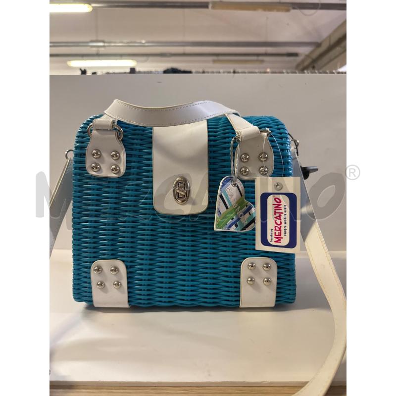 BORSA DONNA # CAFENOIR INTRECCIATA AZZURRA TRACOLLA BIANCA  | Mercatino dell'Usato Vinci - fraz. sovigliana 1