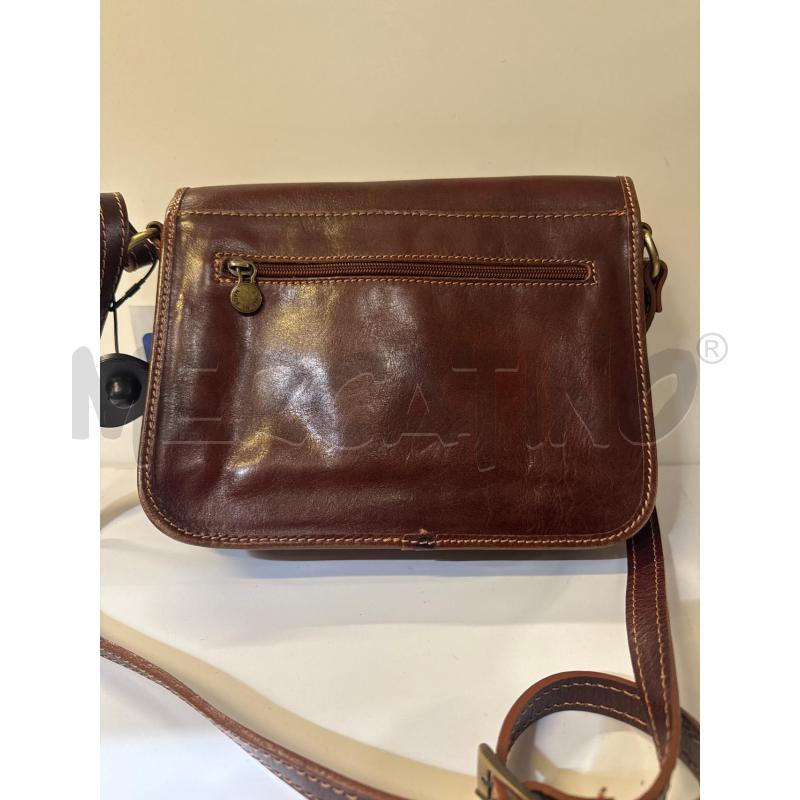 BORSA DONNA # CUOIO MARRONE PATTA CON 2 FIBBIE | Mercatino dell'Usato Vinci - fraz. sovigliana 2