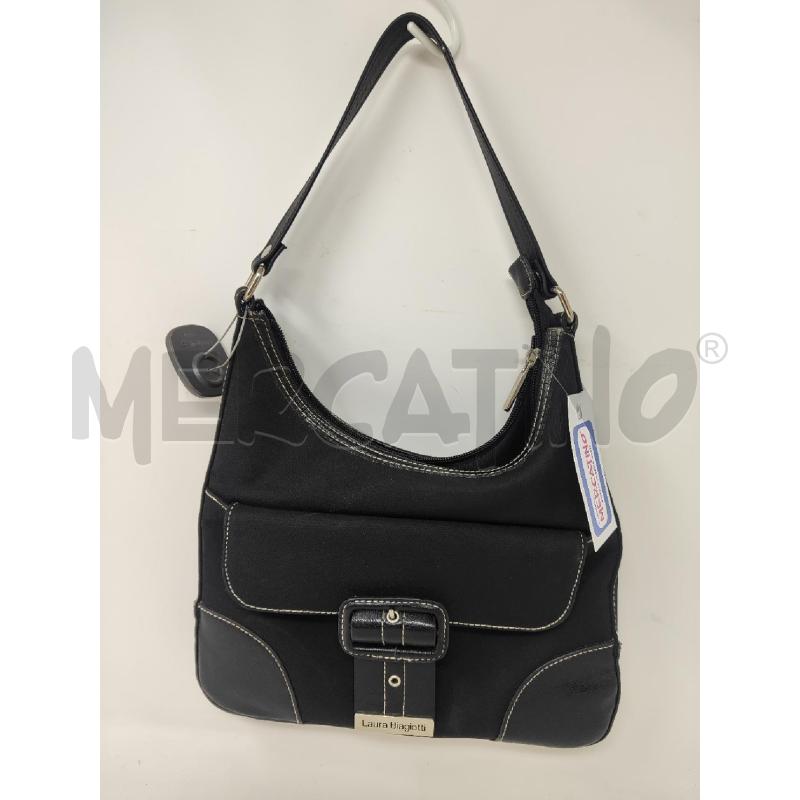 BORSA DONNA # LAURA BIAGIOTTI TESSUTO NERO TASCHINO CON PATTA | Mercatino dell'Usato Vinci - fraz. sovigliana 1