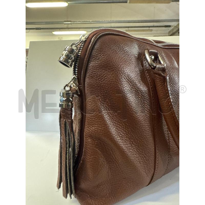 BORSA DONNA # PELLE MARRONE 2 MANICI CON NAPPINA | Mercatino dell'Usato Vinci - fraz. sovigliana 2