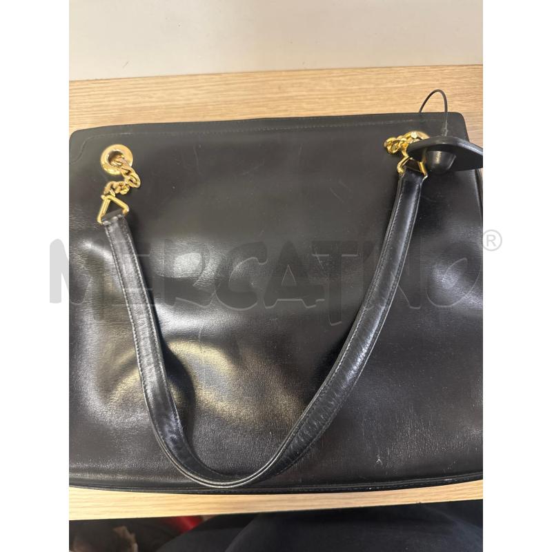 BORSA DONNA # PELLE NERA 2 MANICI INSERTI CATENA | Mercatino dell'Usato Vinci - fraz. sovigliana 2