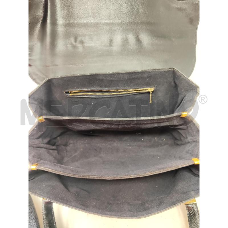 BORSA DONNA # PELLE NERA PATTA OVALE DORATO VINTAGE | Mercatino dell'Usato Vinci - fraz. sovigliana 4