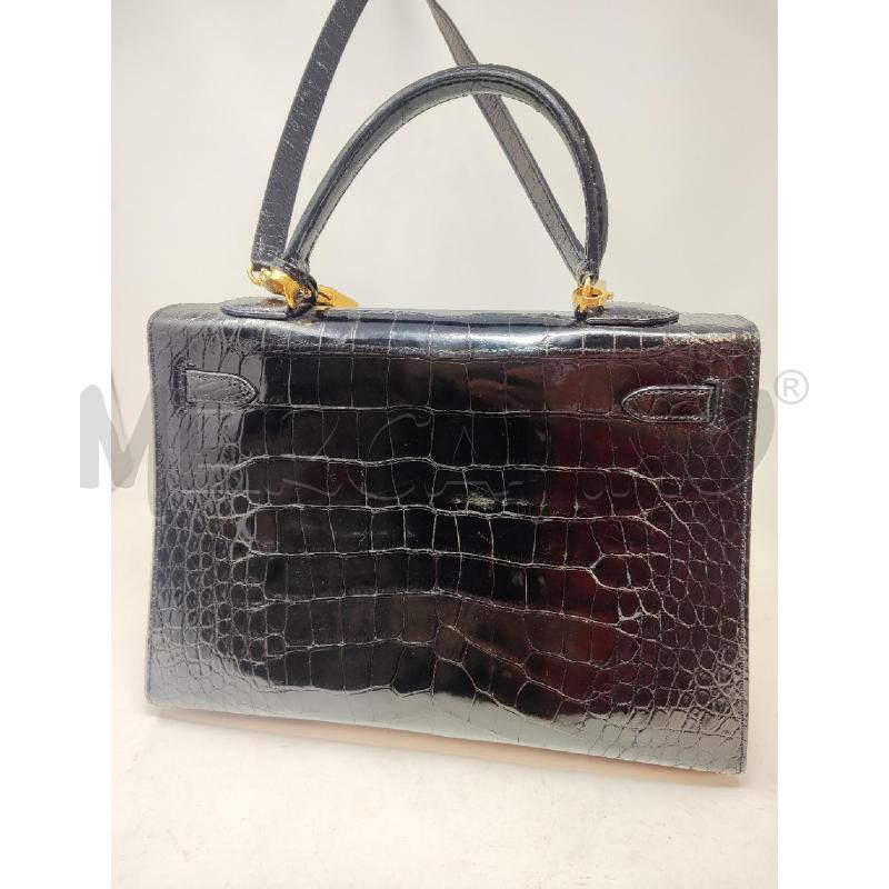 BORSA DONNA # PELLE NERA STAMPATA CHIUSURA A VITE CON LUCCHETTO | Mercatino dell'Usato Vinci - fraz. sovigliana 3