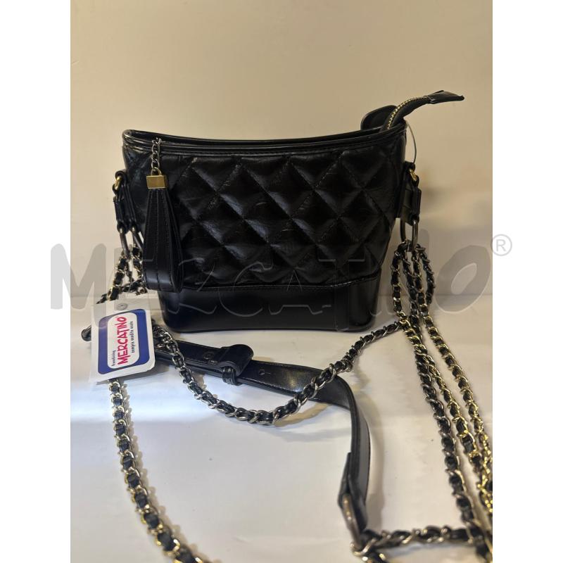 BORSA DONNA # PELLE TRAPUNTATA NERA FONDO OVALE | Mercatino dell'Usato Vinci - fraz. sovigliana 1