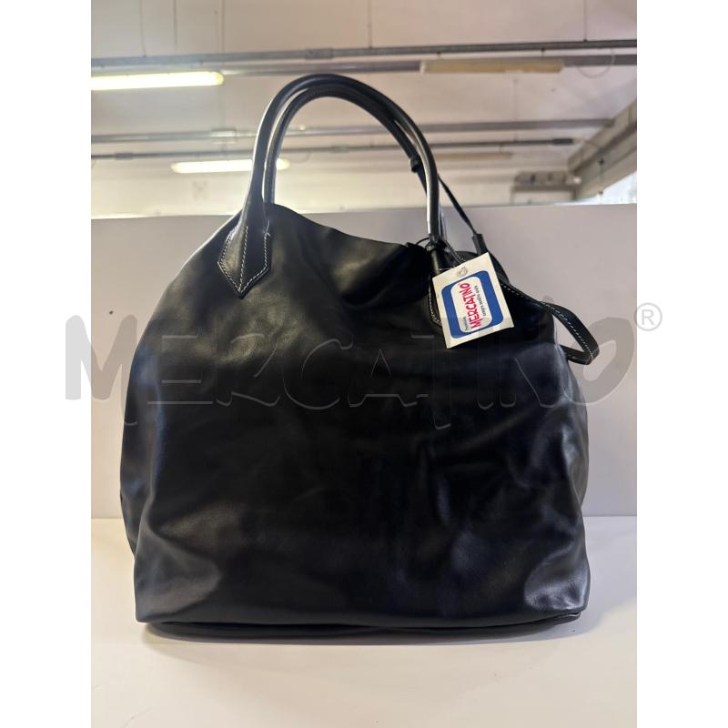 BORSA DONNA # VIA TORNABUONI PELLE NERA CUCITURE BIANCHE | Mercatino dell'Usato Vinci - fraz. sovigliana 1