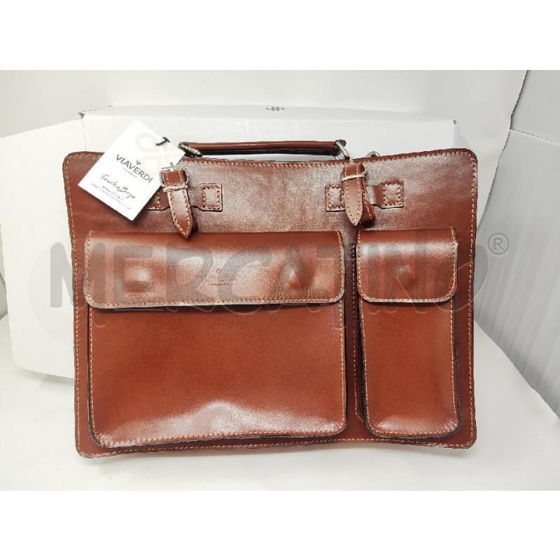 BORSA UOMO 24 ORE PELLE MARRONE NUOVA  | Mercatino dell'Usato Vinci - fraz. sovigliana 1