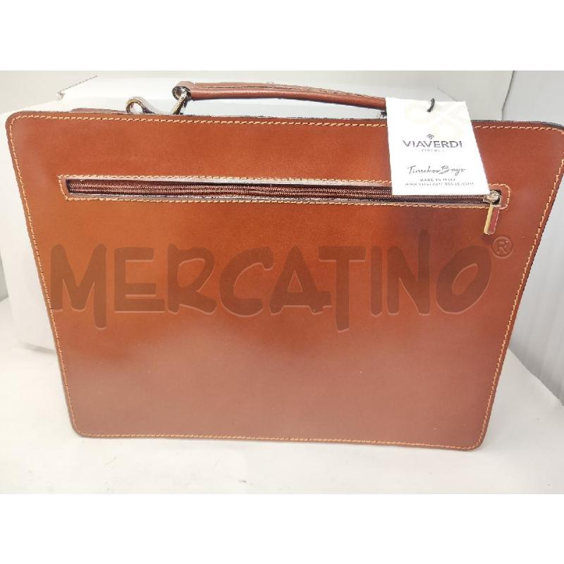 BORSA UOMO 24 ORE PELLE MARRONE NUOVA  | Mercatino dell'Usato Vinci - fraz. sovigliana 4