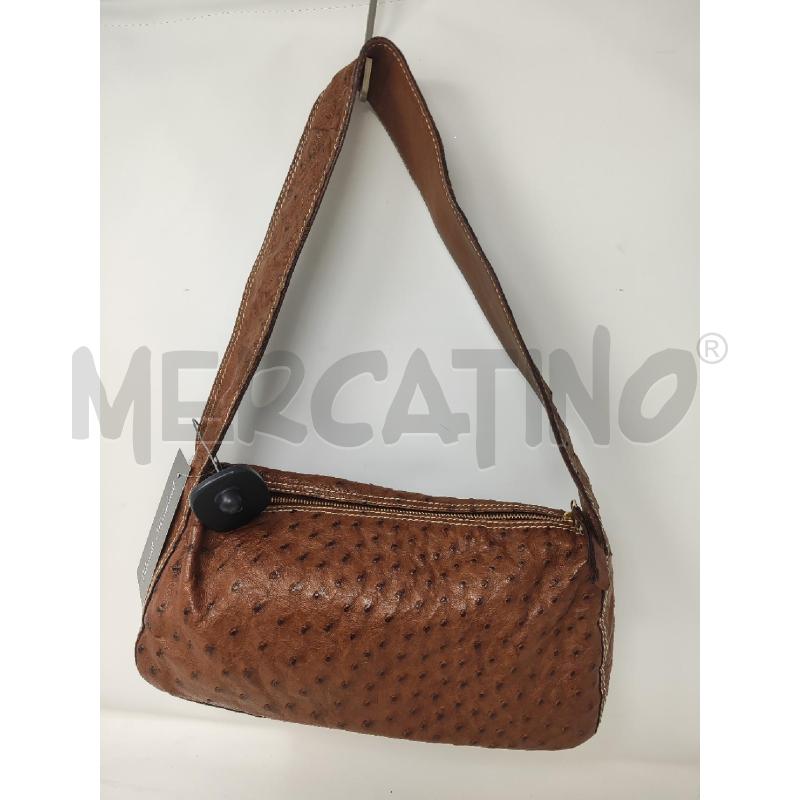 BORSETTA DONNA FACONABLE PELLE STRUZZO MARRONE | Mercatino dell'Usato Vinci - fraz. sovigliana 1