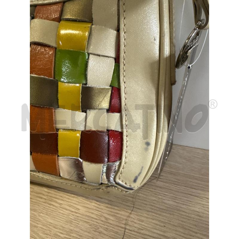 BORSETTA DONNA PIERO GUIDI PELLE CHIARA QUADRETTINI COLORATI STONDATA | Mercatino dell'Usato Vinci - fraz. sovigliana 2