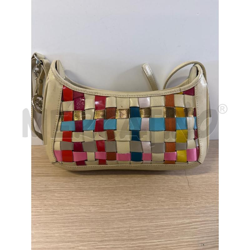 BORSETTA DONNA PIERO GUIDI PELLE CHIARA QUADRETTINI COLORATI STONDATA | Mercatino dell'Usato Vinci - fraz. sovigliana 3