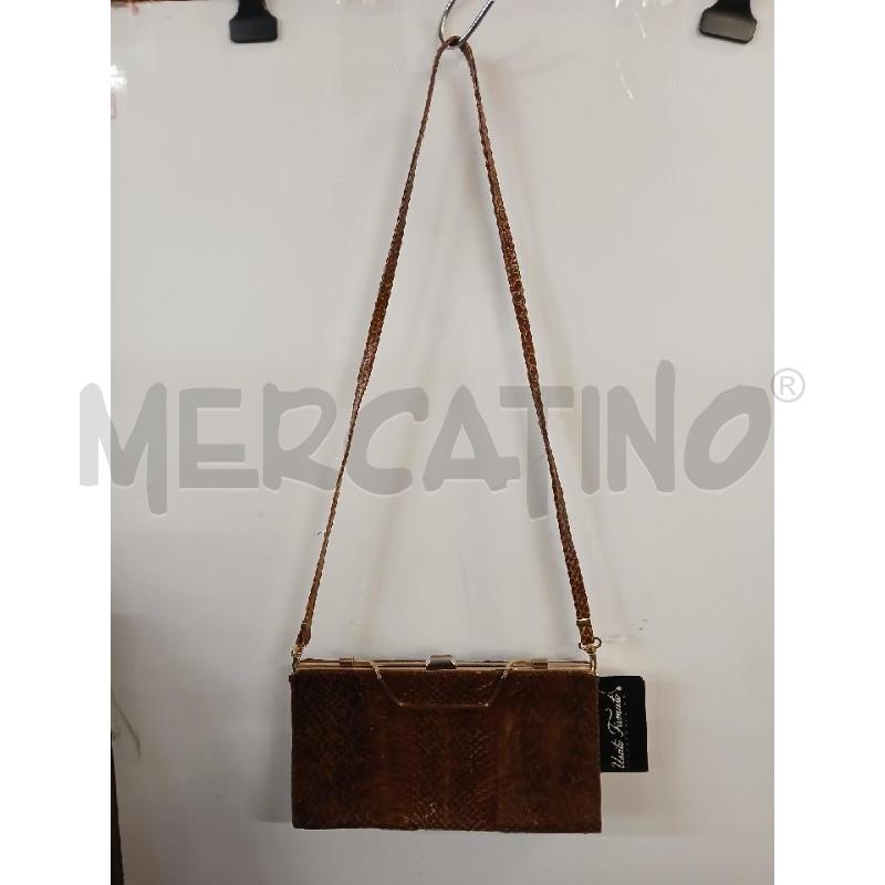 BORSETTA DONNA RETTILE MARRONE ANGOLI BEIGE | Mercatino dell'Usato Vinci - fraz. sovigliana 1