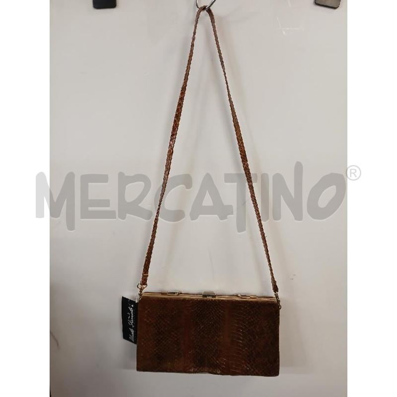 BORSETTA DONNA RETTILE MARRONE ANGOLI BEIGE | Mercatino dell'Usato Vinci - fraz. sovigliana 2