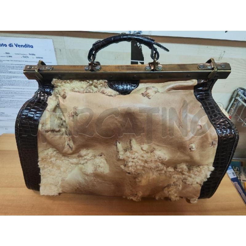 BORSONE # PELLE INSERTI PELLICCIA CHIUSURA METALLO | Mercatino dell'Usato Vinci - fraz. sovigliana 2