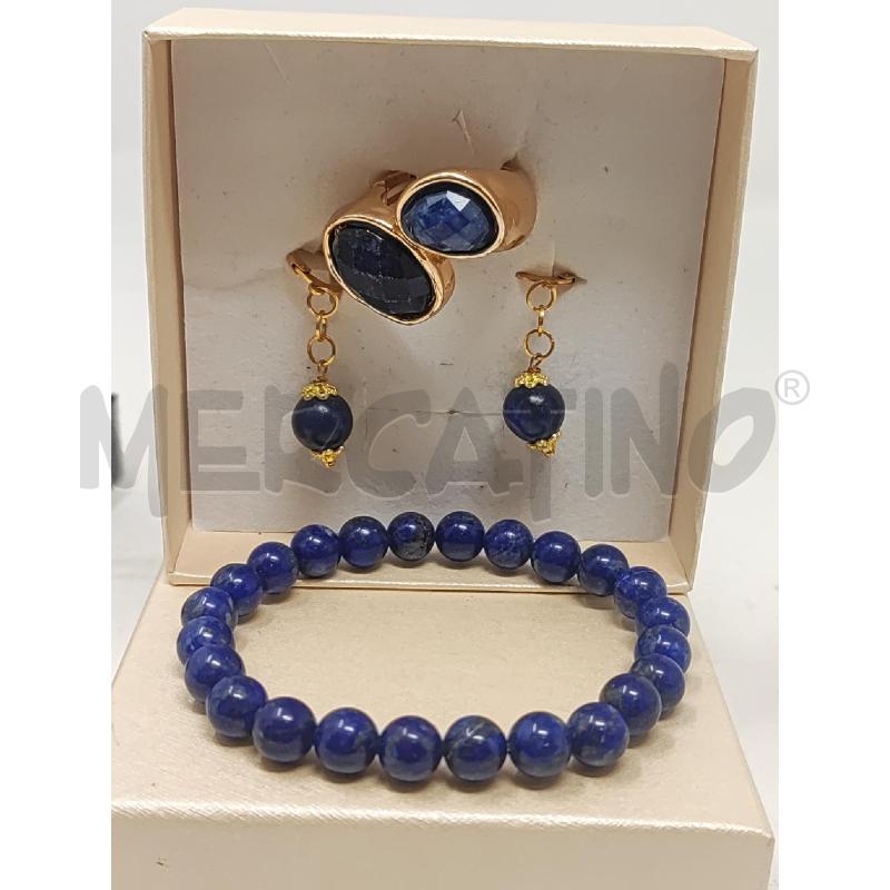 BRACCIALETTO + ORECCHINI + ANELLO PIETRE BLU  | Mercatino dell'Usato Vinci - fraz. sovigliana 1