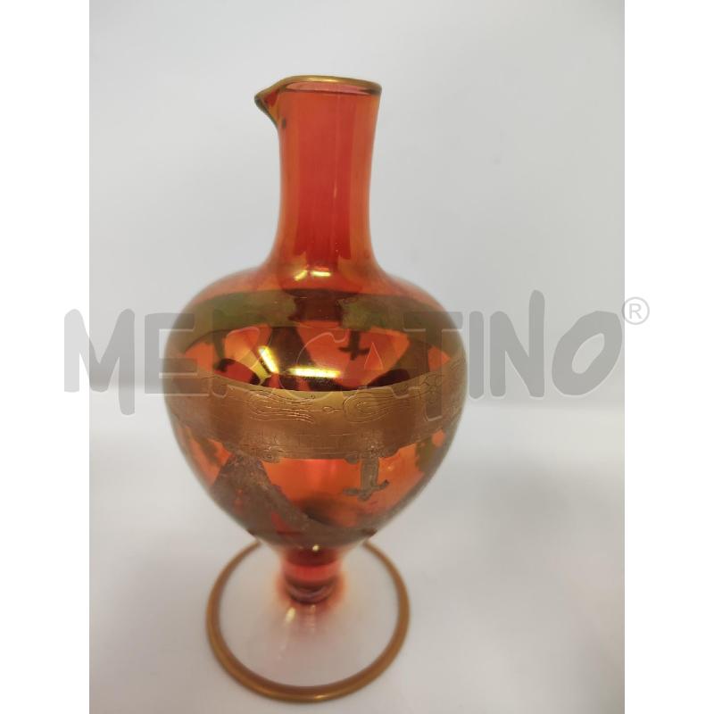 BROCCHETTA + 2 CALICI VETRO ROSSI DECORO ORO | Mercatino dell'Usato Vinci - fraz. sovigliana 2