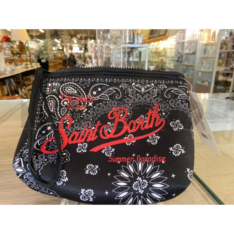 BUSTINA SAINT BARTH NERA FIORI BIANCHI | Mercatino dell'Usato Vinci - fraz. sovigliana 1