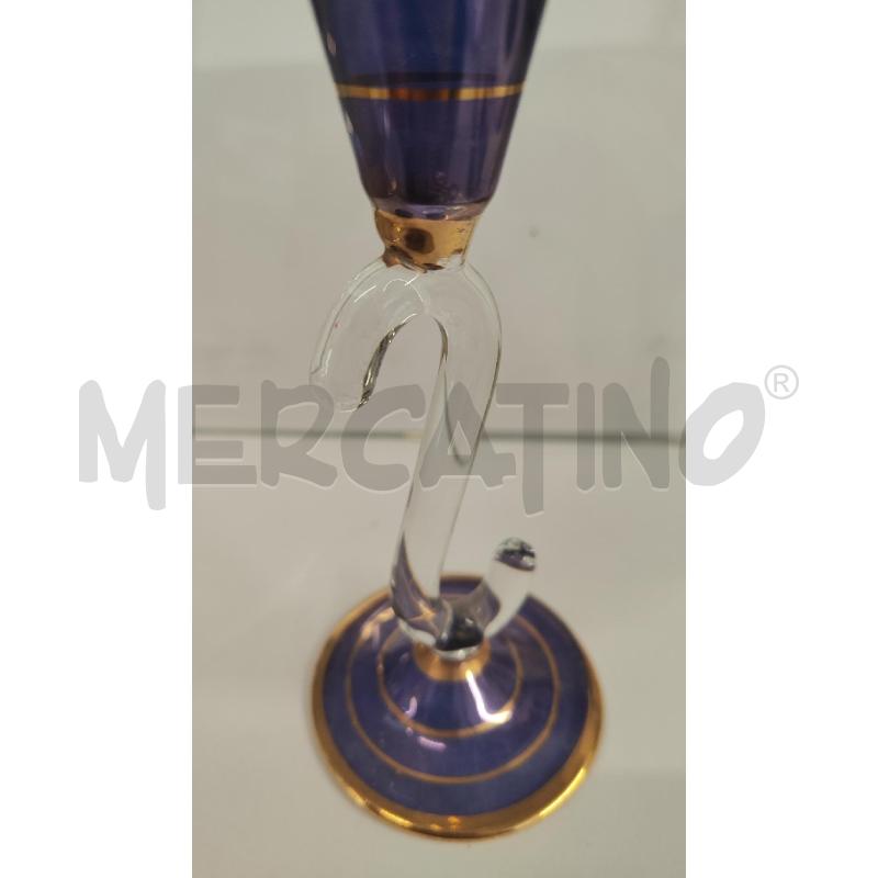 CALICE VETRO VIOLA RIGHE ORO STELO S | Mercatino dell'Usato Vinci - fraz. sovigliana 2