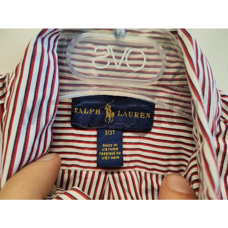 CAMICIA BAMBINO RALPH LAUREN RIGHE BORDEAUX TG.3 | Mercatino dell'Usato Vinci - fraz. sovigliana 2