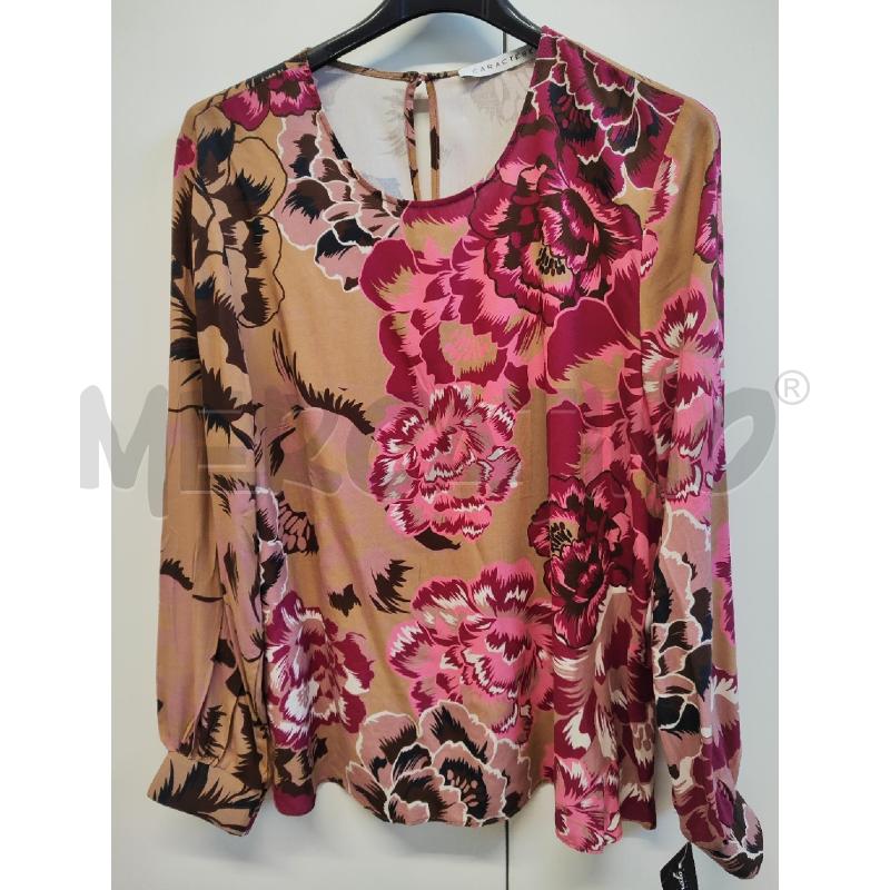 CAMICIA DONNA CARACTERE BEIGE FIORI ROSAS TG.46 | Mercatino dell'Usato Vinci - fraz. sovigliana 1
