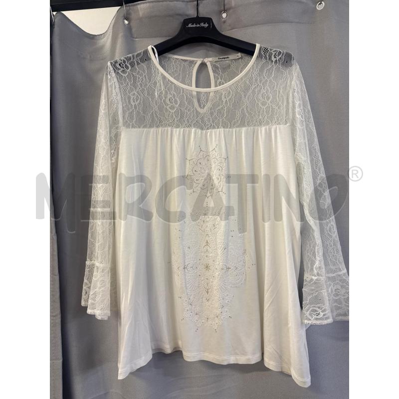 CAMICIA DONNA DESIGUAL PANNA SPALLE PIZZO TG.XL | Mercatino dell'Usato Vinci - fraz. sovigliana 1