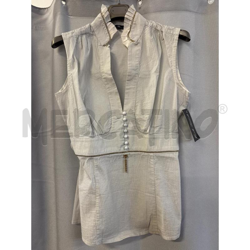 CAMICIA DONNA ELISABETTA FRANCHI RIGHE NERE TG.46 BOTTONCINI  | Mercatino dell'Usato Vinci - fraz. sovigliana 1