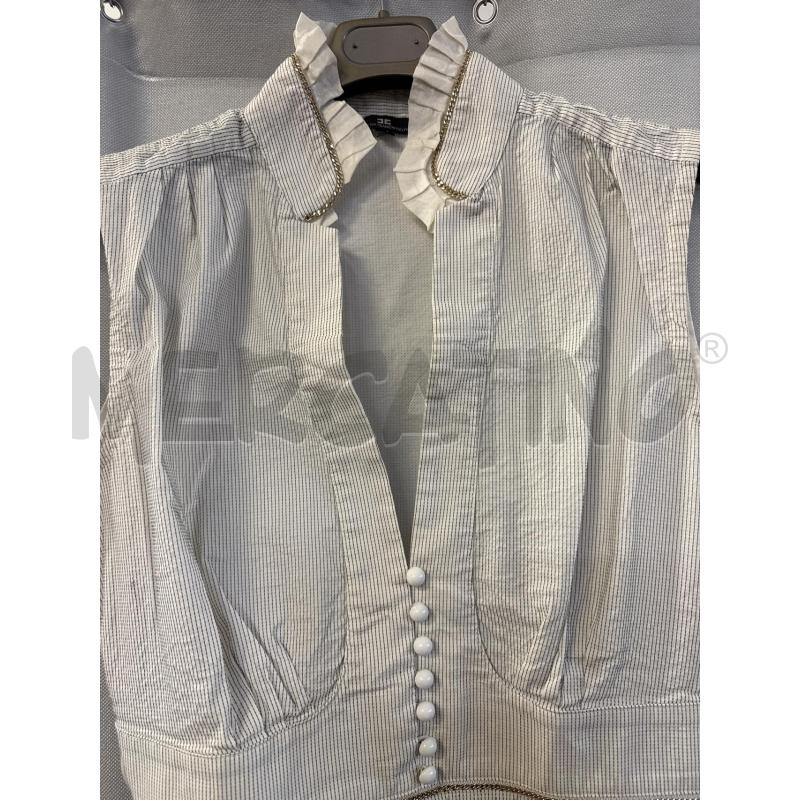 CAMICIA DONNA ELISABETTA FRANCHI RIGHE NERE TG.46 BOTTONCINI  | Mercatino dell'Usato Vinci - fraz. sovigliana 2