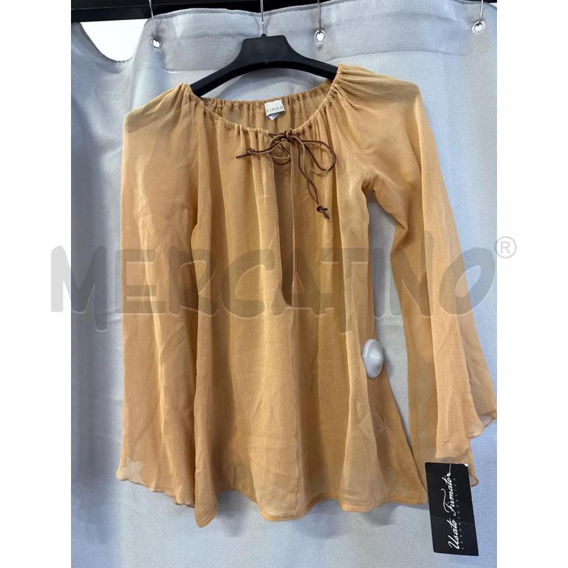 CAMICIA DONNA PINKO BEIGE NASTRINO COLLO TG.44 100% SETA | Mercatino dell'Usato Vinci - fraz. sovigliana 1