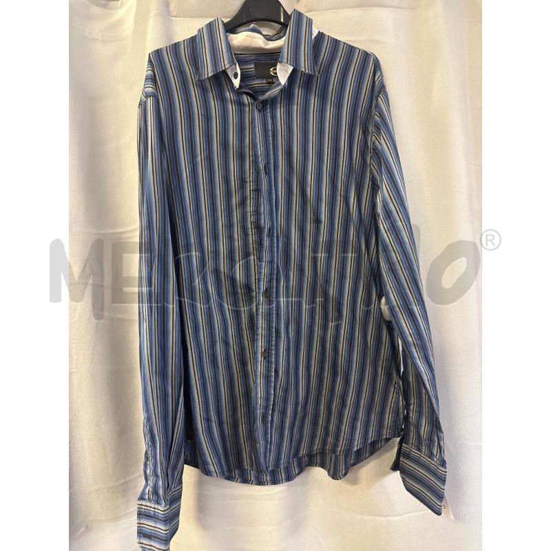 CAMICIA UOMO JUST CAVALLI RIGHE BLU BEIGE TG.XXL | Mercatino dell'Usato Vinci - fraz. sovigliana 1