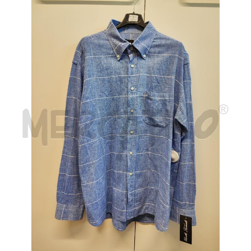 CAMICIA UOMO ROCCOBAROCCO AZZURRA QUADRI BIANCHI TG.45 | Mercatino dell'Usato Vinci - fraz. sovigliana 1