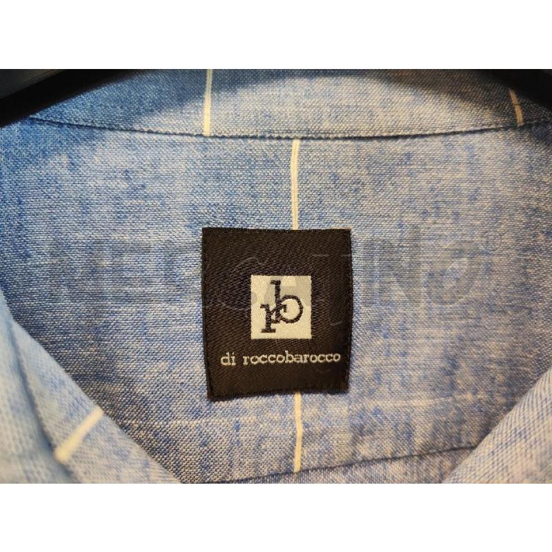 CAMICIA UOMO ROCCOBAROCCO AZZURRA QUADRI BIANCHI TG.45 | Mercatino dell'Usato Vinci - fraz. sovigliana 2