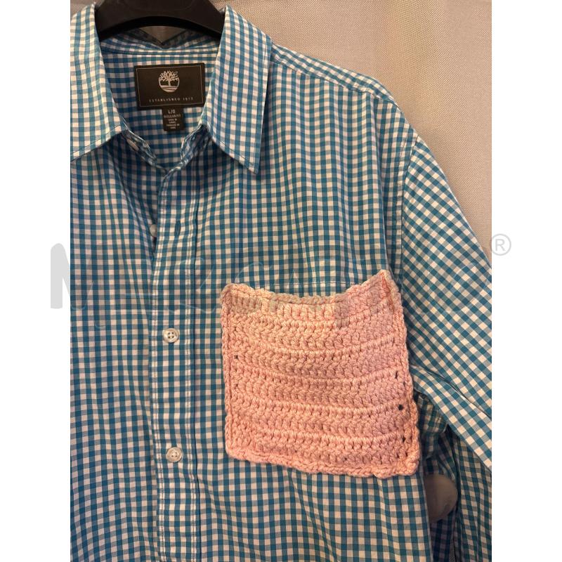 CAMICIA UOMO TIMBERLAND QUADRETTII VERDI TASCHINO LANA ROSA TG.L | Mercatino dell'Usato Vinci - fraz. sovigliana 2