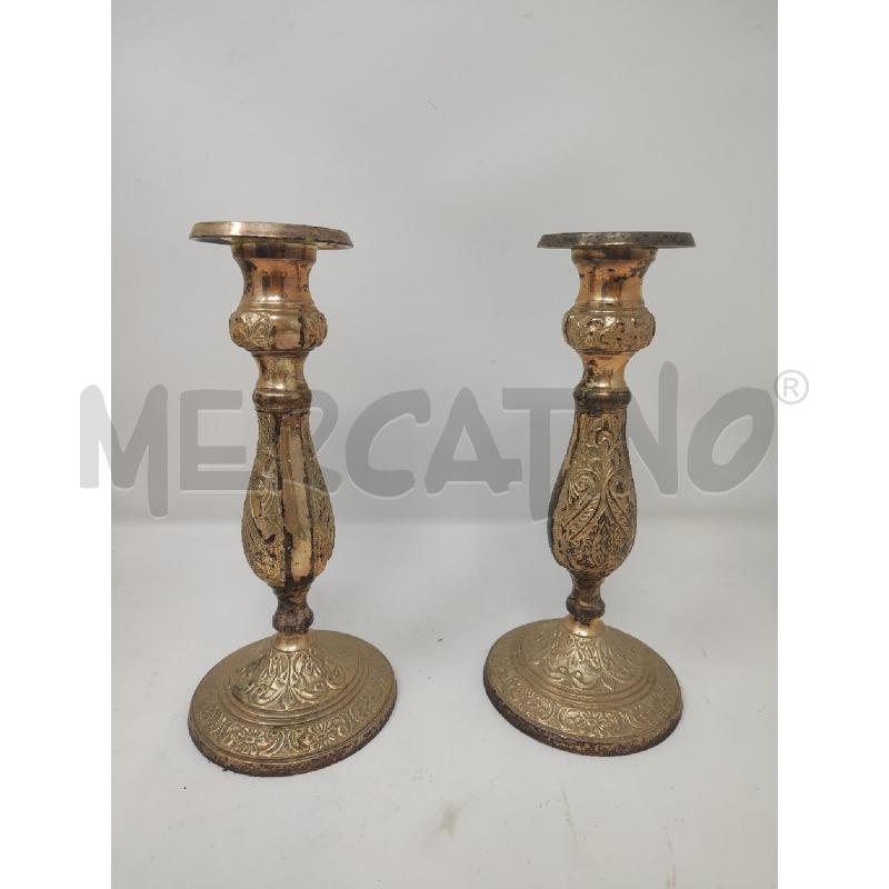 CANDELABRI PZ. 2 ARGENTATI H.22 | Mercatino dell'Usato Vinci - fraz. sovigliana 1