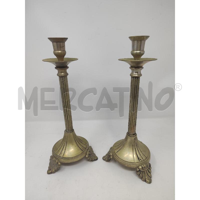 CANDELABRI PZ. 2 METALLO ARGENTATI H.30 | Mercatino dell'Usato Vinci - fraz. sovigliana 1