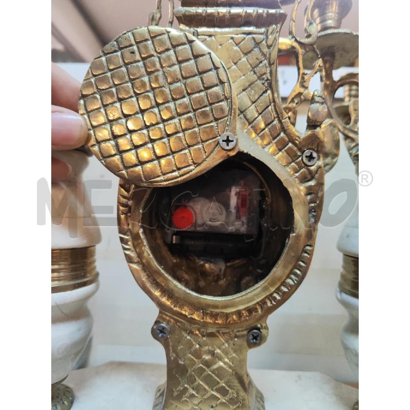 CANDELABRI PZ. 2 + OROLOGIO METALLO INSERTI MARMO | Mercatino dell'Usato Vinci - fraz. sovigliana 5