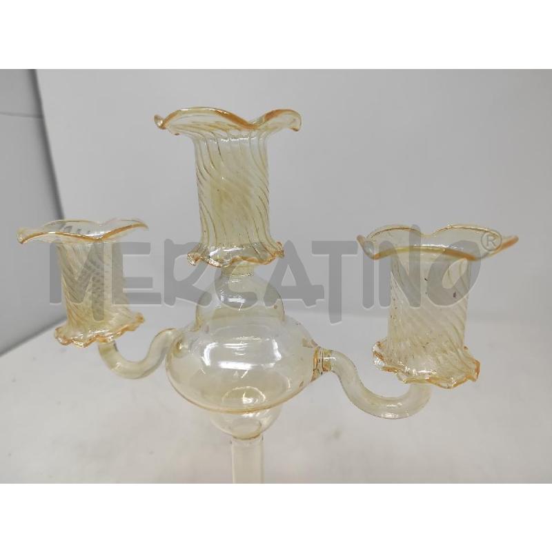 CANDELABRO 3 POSTI VETRO GIALLO | Mercatino dell'Usato Vinci - fraz. sovigliana 2
