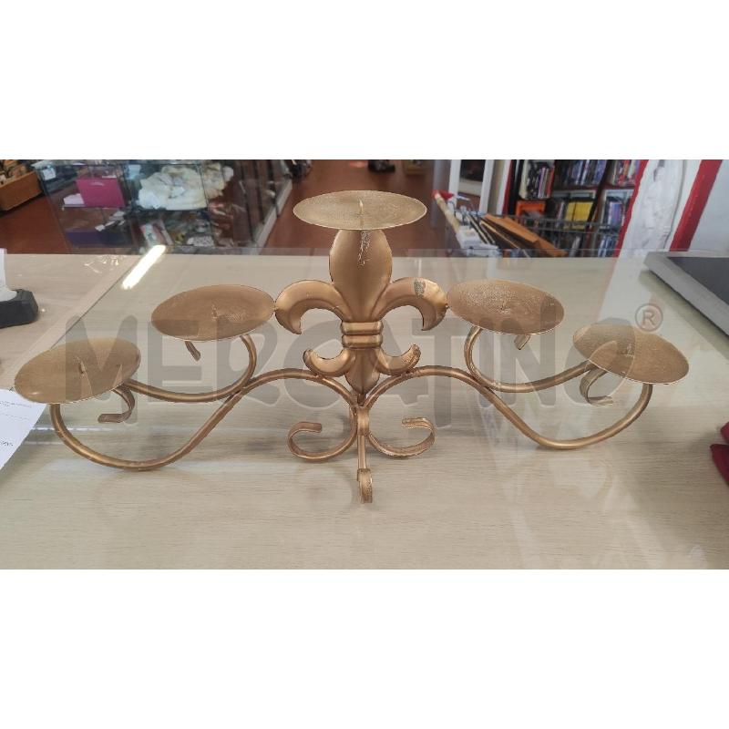 CANDELABRO 5 POSTI METALLO DORATO  | Mercatino dell'Usato Vinci - fraz. sovigliana 1