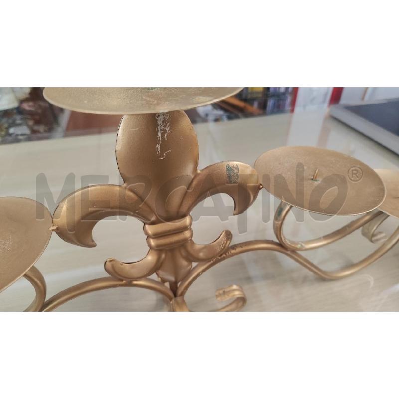 CANDELABRO 5 POSTI METALLO DORATO  | Mercatino dell'Usato Vinci - fraz. sovigliana 2