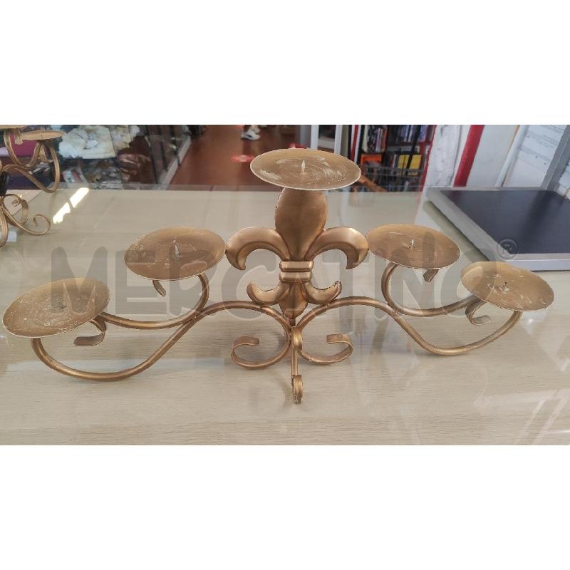 CANDELABRO 5 POSTI METALLO DORATO | Mercatino dell'Usato Vinci - fraz. sovigliana 1