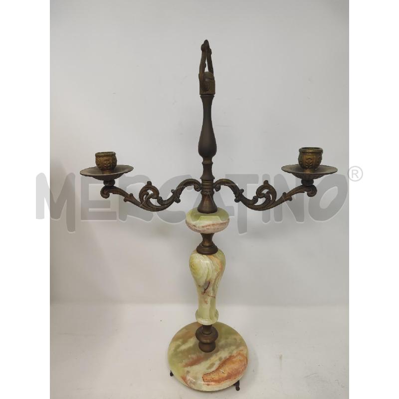 CANDELABRO METALLO E ALABASTRO  | Mercatino dell'Usato Vinci - fraz. sovigliana 1