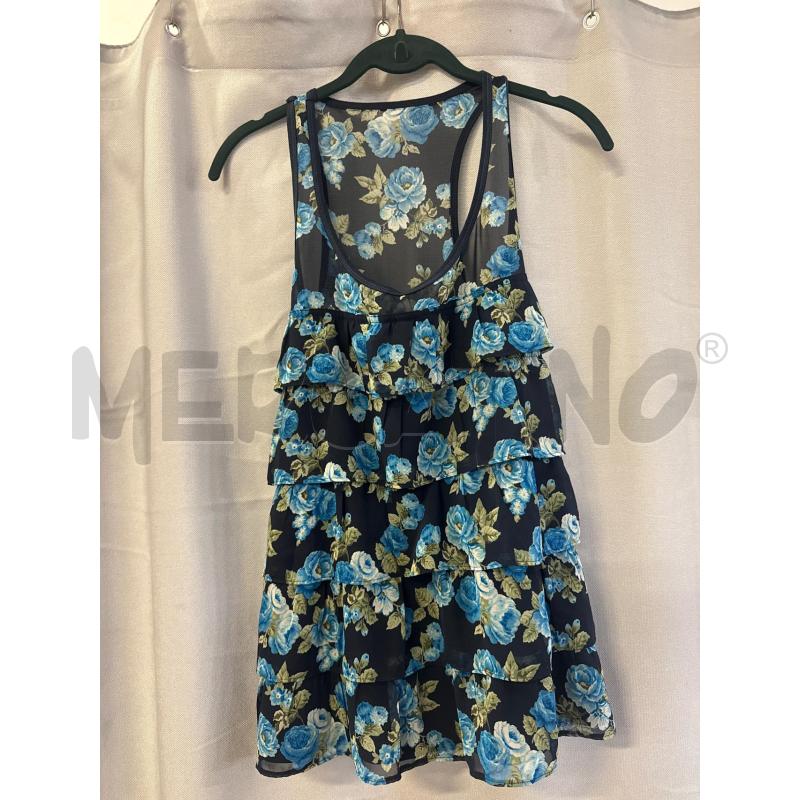 CANOTTA DONNA ABERCROMBIE BLU FIORI AZZURRI TG.L | Mercatino dell'Usato Vinci - fraz. sovigliana 1