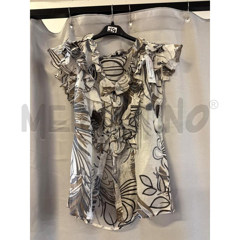 CANOTTA DONNA CAMICIA MARELLA TG.48 FOGLIE GRIGIE MARRONI  | Mercatino dell'Usato Vinci - fraz. sovigliana 1