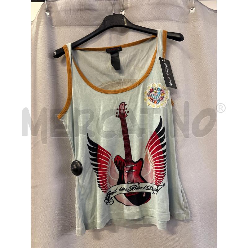 CANOTTA DONNA CUSTO' AZZURRA CHITARRA SENZA TG | Mercatino dell'Usato Vinci - fraz. sovigliana 1