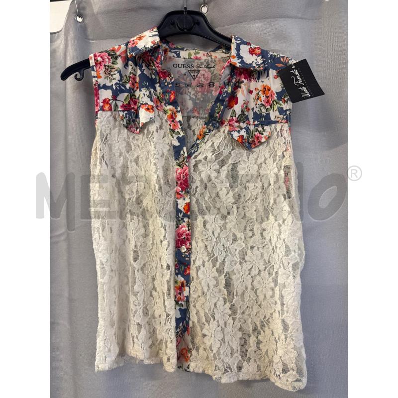 CANOTTA DONNA GUESS PIZZO PANNA E INSERTI FLOREALE  | Mercatino dell'Usato Vinci - fraz. sovigliana 1